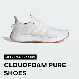 Adidas Cloudfoam Pure White Running Shoes